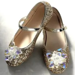 20.5cm ゴールドグリッター キッズ　フォーマルシューズ　発表会　結婚式