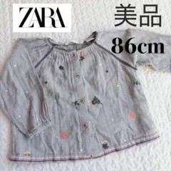 美品　ZARA baby 花柄 刺繍 ブラウス 86cm ザラベビー　80