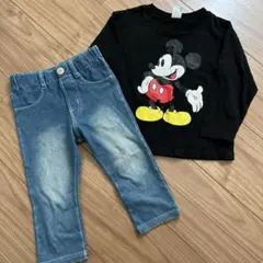 ミッキーマウス Tシャツ & デニムパンツ セット