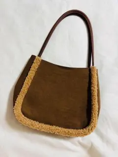【新品未使用】ボア　バッグ 　茶　ショルダー　バッグ　トート　テディベア