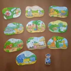 【希少】【HABA】動物パズルと木製人形セット