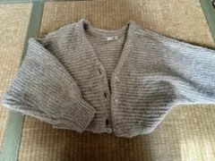 NICE CLAUP ベージュ ニットカーディガン