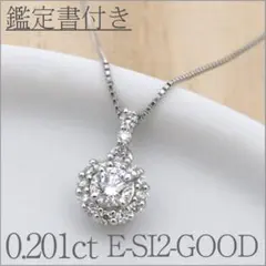【鑑定書付き0.201ctダイヤモンドデザインネックレス 45cm Pt