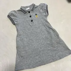 グレー ポロシャツスタイル ワンピース 半袖