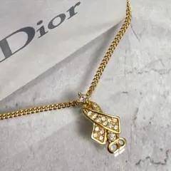 Christian Dior ラインストーン ネックレス CDロゴ