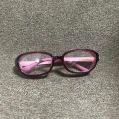 ミニーマウス柄 パープルピンク 花粉症メガネ