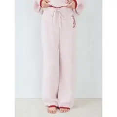 ジェラートピケ　ラメフェザーロングパンツ　PNK