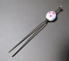 とんぼ玉　花文　玉簪　日本髪　和洋装　髪飾り　レトロ　かんざし