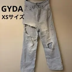 GYDA ライトブルー ダメージデニム パンツ ストレートパンツのサムネイル