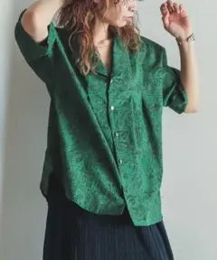 美品FIL DE FER　フィルデフェール半袖　cityプリント ドルマンシャツ
