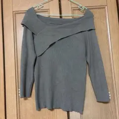 toccocloset 袖口パール付きアシメリブニットプルオーバーのサムネイル
