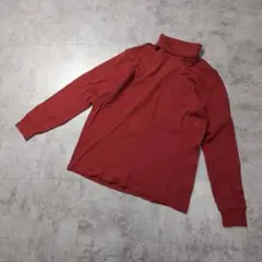 【美品】ユニクロ ソフトタッチ タートルネック レッド Lサイズ