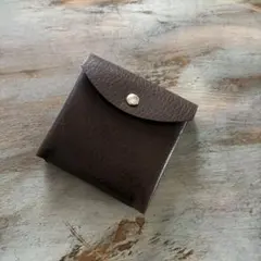 本革 ミニマリスト財布 小銭入れ カードケース 札入れ ダークブラウン 経年変化