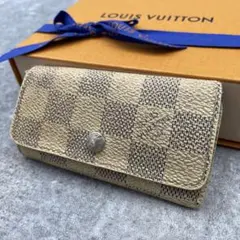 LOUIS VUITTON ルイヴィトン　キーケース　ダミエアズール　白　レザー