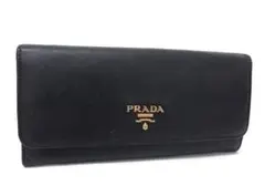 PRADA サフィアーノ 長財布 黒 レザー 折り財布 メンズ レディース