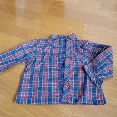 チェック柄ボタン付きシャツ　80