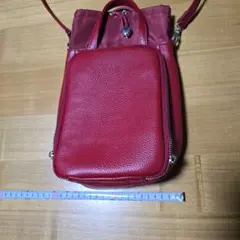 レザー 赤 ショルダーバッグ