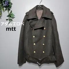 【アダムエロペ】 ダークブラウン ミリタリージャケットダブルブレストイタリア製