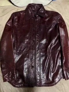 MICHEL KLEIN 羊革 レザージャケット レザーシャツ vintageのサムネイル