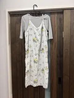 フラワープリント キャミワンピース M