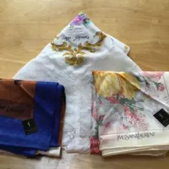 ハンカチ　YSL2枚＋inaba Shigeko1枚
