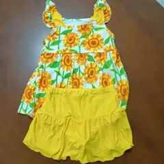 【RAG MART】キッズ セパレート水着 ひまわり柄 120cm