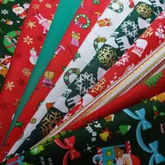 25✕17cmサイズクリスマス柄ハギレ10枚セット（19）