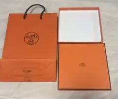 HERMES オレンジ ショップ袋 ボックスセット