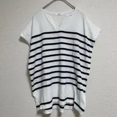 【美品】a.v.v ボーダー フレンチスリーブ ニット M