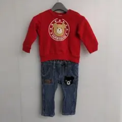 2ピ128◎MiKiHOUSE◎パンツセットアップ◎ベビー服