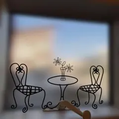 アイアン製カフェ風インテリアシルエット