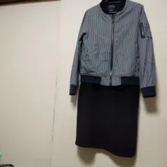 ストライプ ボンバージャケット