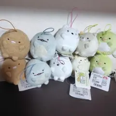 すみっコぐらし ばんざいゴムひも付きマスコット コンプリート 10点