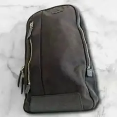 美品 ボディバッグ ワンショルダー スリングバッグ 斜めがけ ワニ ロゴ 春桜