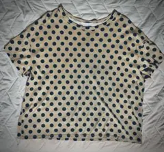 19ss 美品★ ZARA ザラ ドット 総柄 半袖 ストレッチ★ スリット マキシ丈 ワンピース Sz.L　レディース 黒　c57tc42 ドット（ブランドザラ）（Tシャツ・カットソー｜トップス