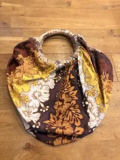 ハンドメイド ハワイアンキルト バンブーハンドル グラニーバッグ