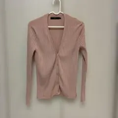 AZUL by moussy リブカーディガン ピンク Mのサムネイル
