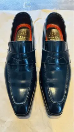 【美品】REGAL リーガル コインローファー S4B4003 紺24cm