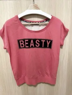 トップス　半袖　ロゴ　ピンク　シースルーのサムネイル