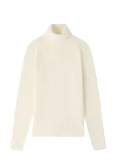 新品未使用BLENHEIM ホワイトタートルネックニットプルオーバー