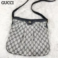 希少 ✨ オールドGUCCI ショルダーバッグ グレー オールレザー 希少 ✨ オールドGUCCI ショルダーバッグ グレー オールレザー m-15-12