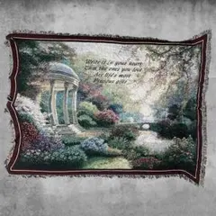 BNQM アート ラグ タペストリー ビンテージ 古着 景色 自然 庭 ガーデン