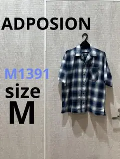 M1391 ADPOSION 半袖オーバーサイズ　 チェックシャツ