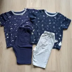 ユニクロ　ベビーパジャマ　2枚　 半袖Tシャツとショートパンツ　90