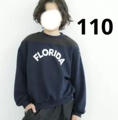 新品 コカキッズスウェットFLORIDAプリントトップス長袖110ネイビー