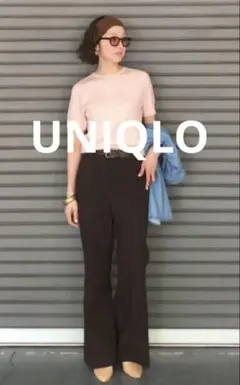 新品　スマートフレアパンツ ダークブラウン