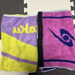 卓球用タオルセット(紫・黄色・ピンク)