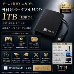 外付けHDD 大容量 1TB スケルトン｜ケース新品｜ST製②内蔵｜USB3.0
