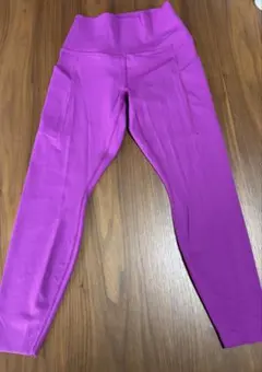 lululemon】クロップドレギンス サイズ4 パープルピンク ポケット付き
