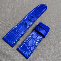時計ベルト 24mm エキゾチックレザーブルー　ラグ幅24mm　尾錠幅22mmのサムネイル